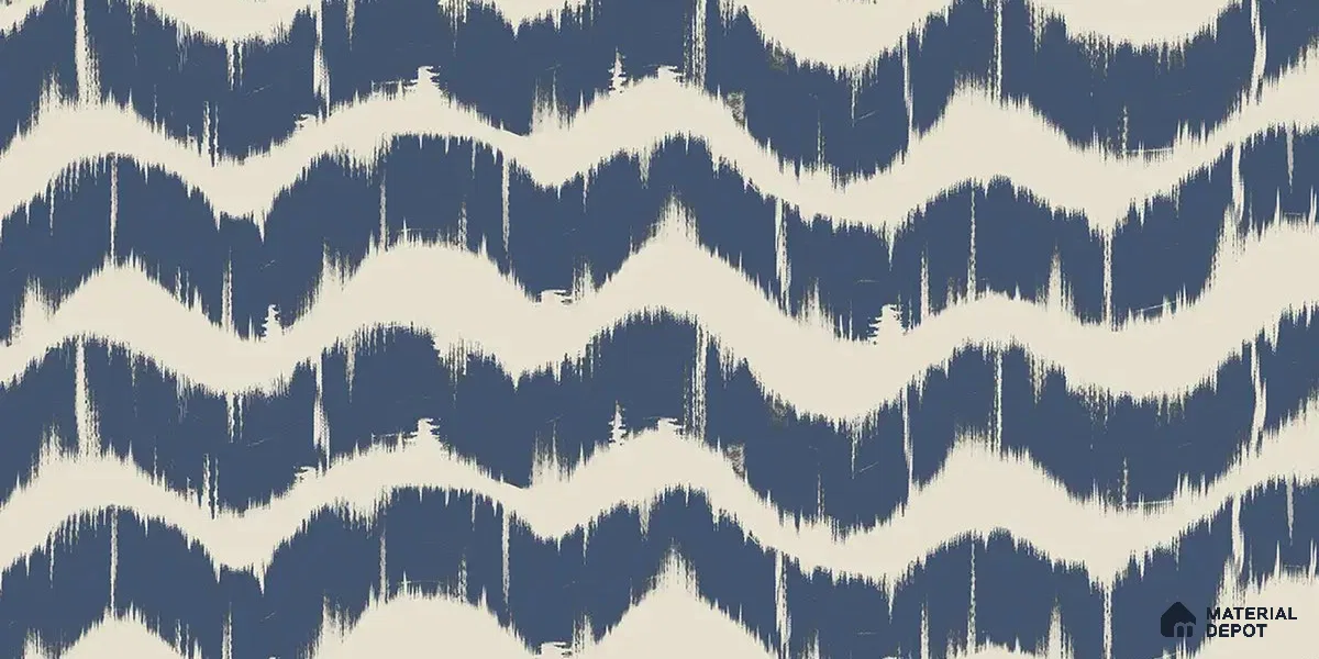 Indigo Waves Blue Modern Abstract for Walls Handmade (Customised Wallpaper)