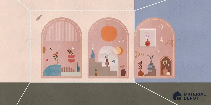 Contemporary Charm Abstract Theme Modern Soft Feel (Customised Wallpaper)