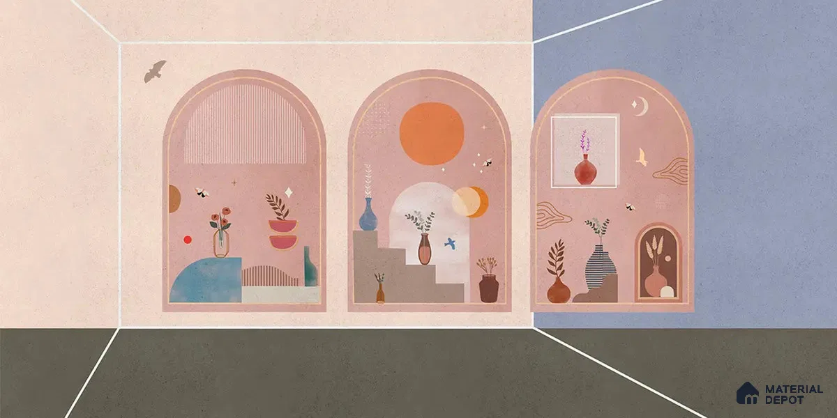 Contemporary Charm Abstract Theme Modern Soft Feel (Customised Wallpaper)