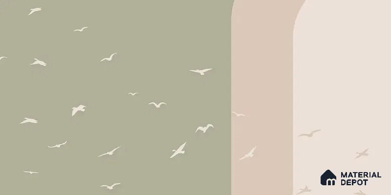 Modern Mood Abstract Design Wall Pastel Green Soft Feel (Customised Wallpaper)