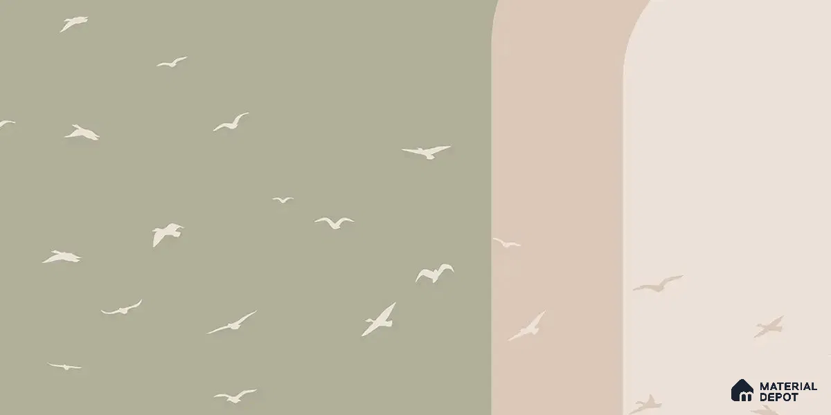 Modern Mood Abstract Design Wall Pastel Green Soft Feel (Customised Wallpaper)