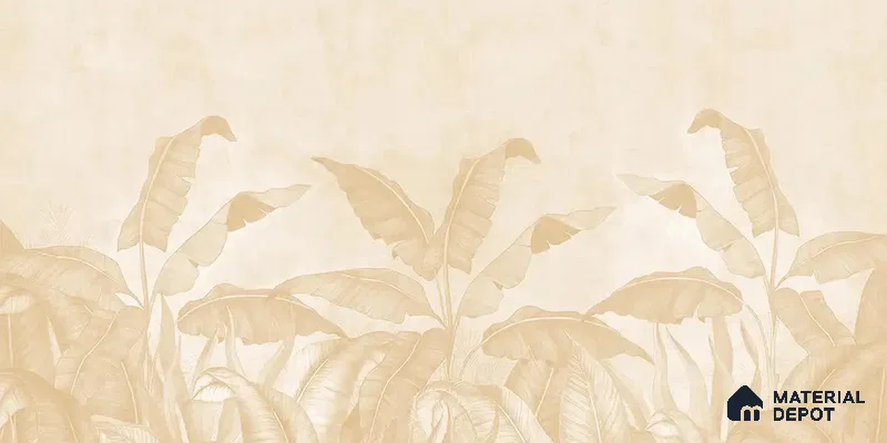 Tropical Forest, Digitally Painted Yellow Soft Feel (Customised Wallpaper)
