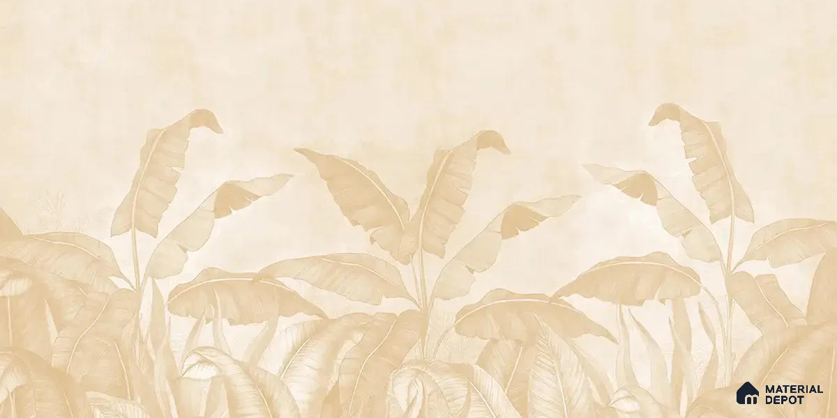 Tropical Forest, Digitally Painted Yellow Soft Feel (Customised Wallpaper)