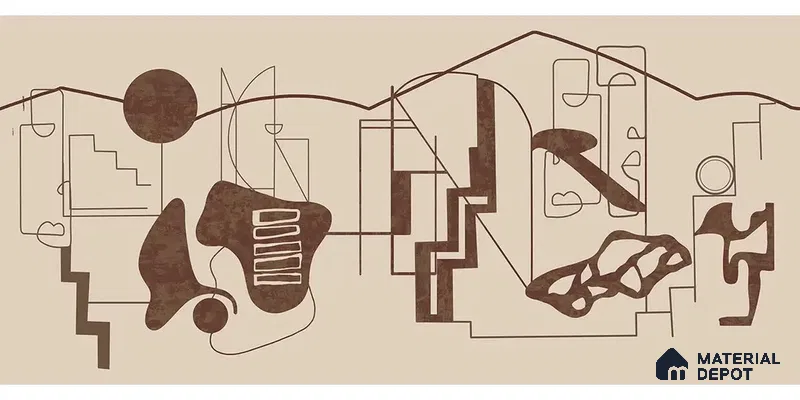 Timeless Structures Brown Abstract Customised Canvas Wallpaper for Rooms