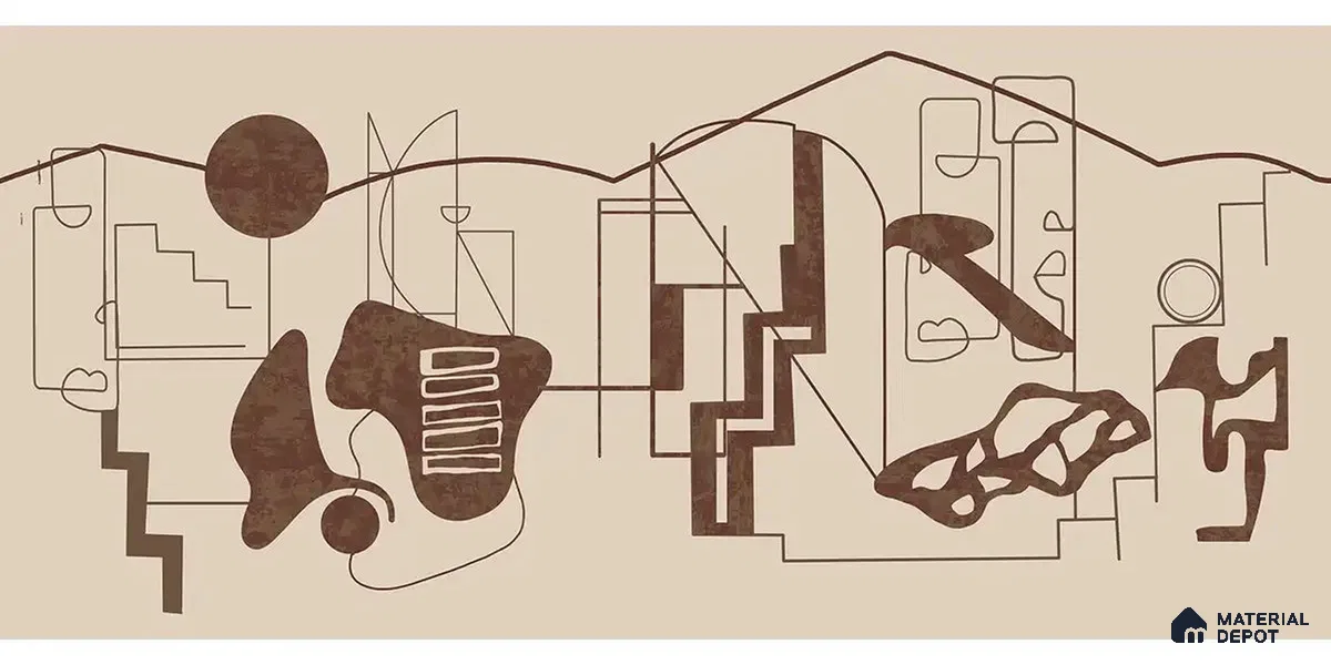 Timeless Structures Brown Abstract Customised Handmade Wallpaper for Rooms