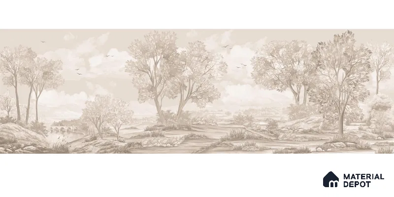Whispering Moors Scenic Wallpaper Design Customised beige