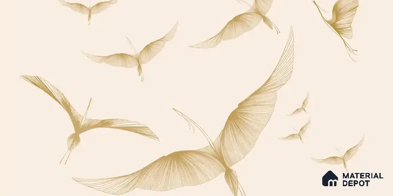 Golden Wings, Abstract Customised Canvas Wallpaper for Rooms