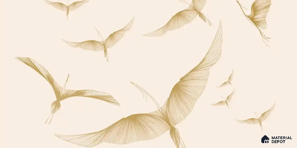 Golden Wings, Abstract Customised Canvas Wallpaper for Rooms