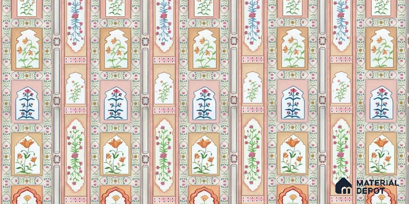 Mandan Symphony of Flowers on Sandstone Wallpaper
