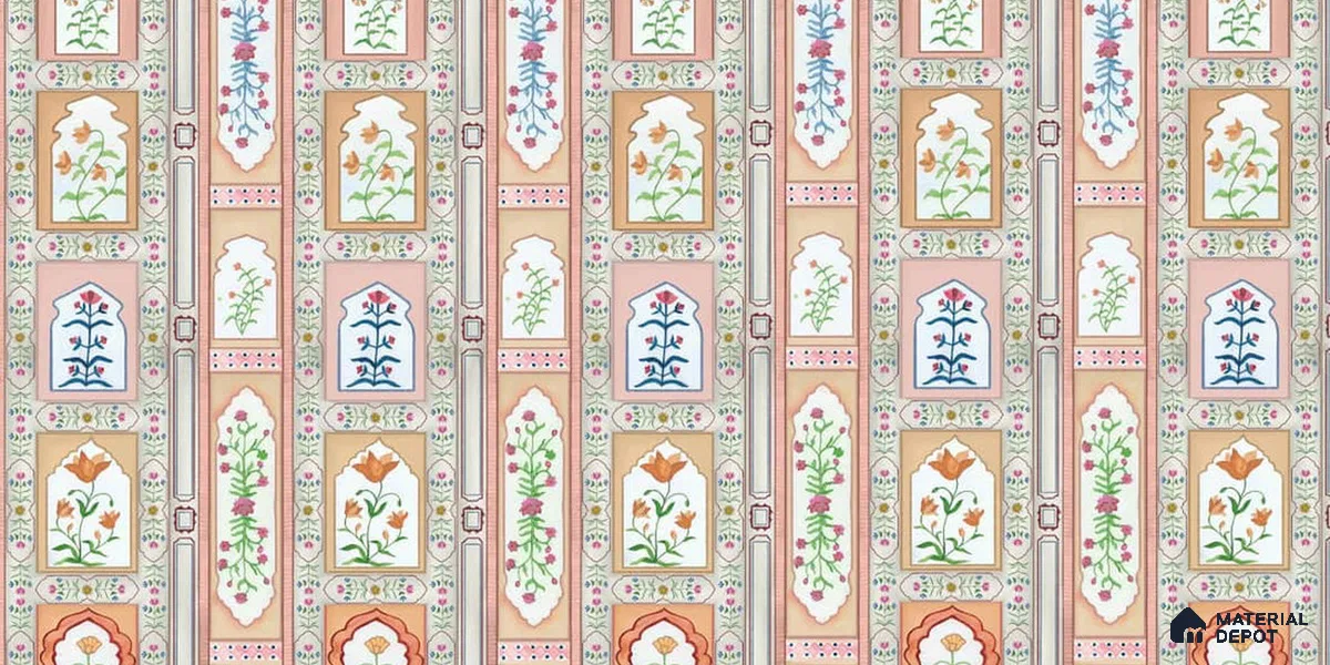 Mandan Symphony of Flowers on Sandstone Wallpaper