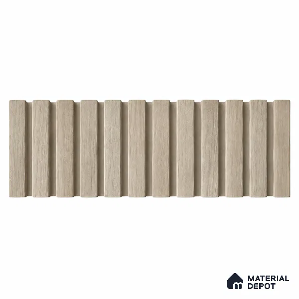PN 06980 Wood Look Louver1 8 ft x 0.83 ft Texture Finish  - 10 mm | Suitable for Feature Wall, TV Unit & Living Room