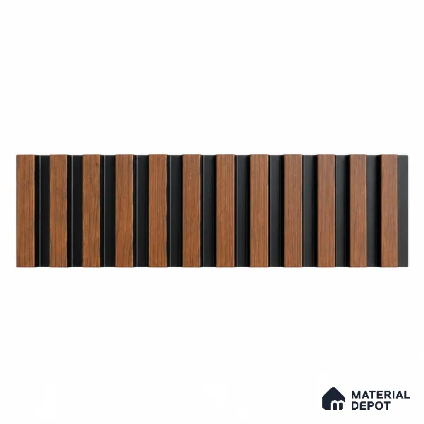 PN 07675 Wood Look Louver 9.5 ft x 0.83 ft Texture Finish  - 10 mm | Suitable for Feature Wall, TV Unit & Living Room