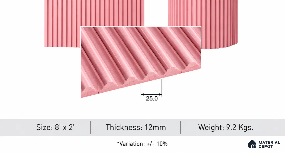 Duco Paintable MD 00200 8 ft x 2 ft Exterior Grade MDF Panel - 12 mm