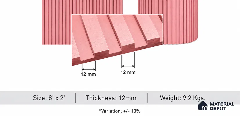 Duco Paintable MD 00199 8 ft x 2 ft Exterior Grade MDF Panel - 12 mm