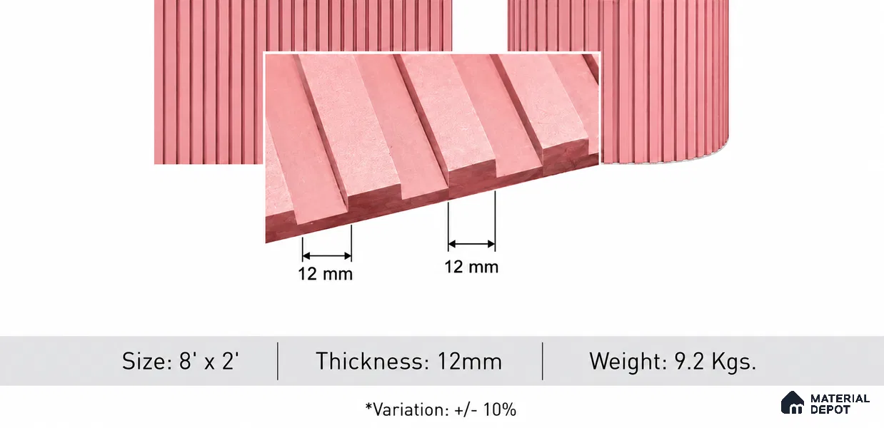 Duco Paintable MD 00199 8 ft x 2 ft Exterior Grade MDF Panel - 12 mm