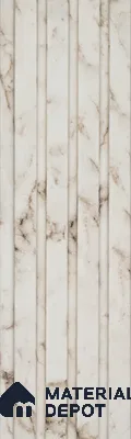 White Marble Look PN 03279 8 ft x 4.9 inch Charcoal Panel - 8 mm | Suitable for Feature Wall, TV Unit & Living Room | Width is Subjected to 5% Variation