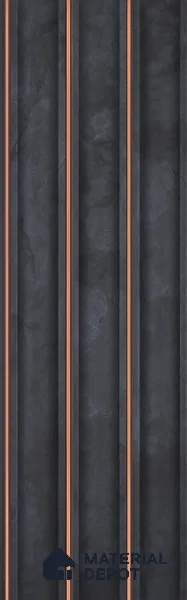 Wooden Look PN 04075 8 ft x 4.9 inch Charcoal Panel - 12 mm | Suitable for Feature Wall, TV Unit & Living Room | Width is Subjected to 5% Variation
