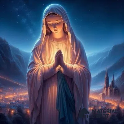 Divine Mother Mary Wall Art 4 ft x 2 ft CNC Made HDHMR Panel - 30 mm