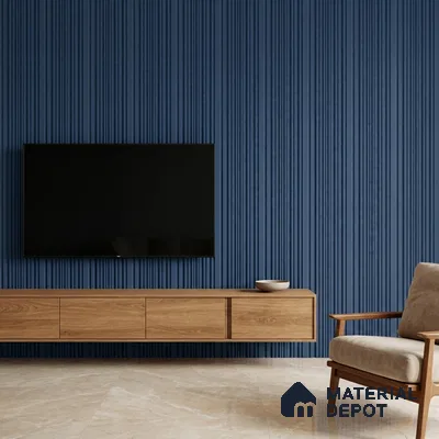 Prussian Blue Plain Colour Look PN 00517 9.5 ft x 4.8 inch Charcoal Panel - 12 mm | Suitable for Feature Wall, TV Unit & Living Room | Width is Subjected to 5% Variation