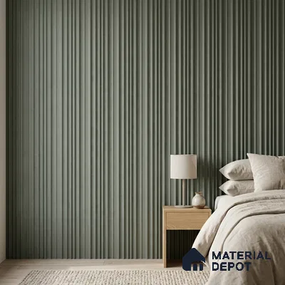 Smoke Grey Plain Colour Look PN 00518 9.5 ft x 4.8 inch Charcoal Panel - 12 mm | Suitable for Feature Wall, Living Room & Bedroom | Width is Subjected to 5% Variation