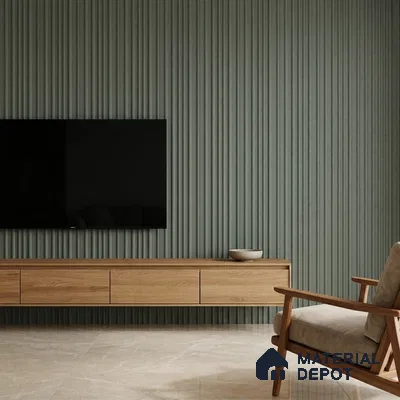 Smoke Grey Plain Colour Look PN 00518 9.5 ft x 4.8 inch Charcoal Panel - 12 mm | Suitable for Feature Wall, Living Room & Bedroom | Width is Subjected to 5% Variation