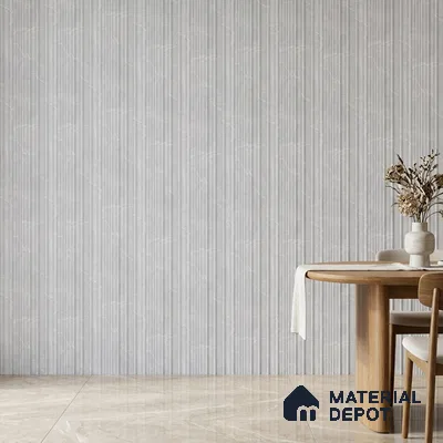 Light Grey Marble Look PN 00522 9.5 ft x 4.8 inch Charcoal Panel - 12 mm | Suitable for Feature Wall, TV Unit & Living Room | Width is Subjected to 5% Variation