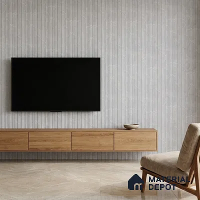 Light Grey Marble Look PN 00522 9.5 ft x 4.8 inch Charcoal Panel - 12 mm | Suitable for Feature Wall, TV Unit & Living Room | Width is Subjected to 5% Variation