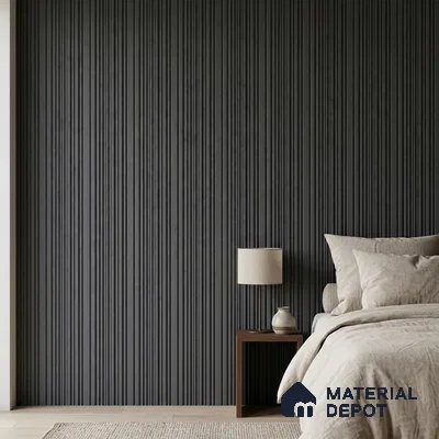 Graphite Grey Plain Colour Look PN 00523 9.5 ft x 4.8 inch Charcoal Panel - 12 mm | Suitable for Feature Wall, TV Unit & Living Room | Width is Subjected to 5% Variation