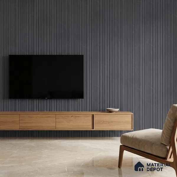 Graphite Grey Plain Colour Look PN 00523 9.5 ft x 4.8 inch Charcoal Panel - 12 mm | Suitable for Feature Wall, TV Unit & Living Room | Width is Subjected to 5% Variation