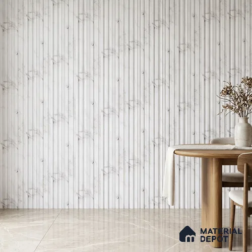 Dove Grey Marble Look PN 00524 9.5 ft x 4.8 inch Charcoal Panel - 12 mm | Suitable for Feature Wall, TV Unit & Living Room | Width is Subjected to 5% Variation