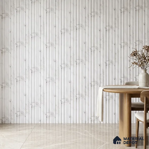Dove Grey Marble Look PN 00524 9.5 ft x 4.8 inch Charcoal Panel - 12 mm | Suitable for Feature Wall, TV Unit & Living Room | Width is Subjected to 5% Variation