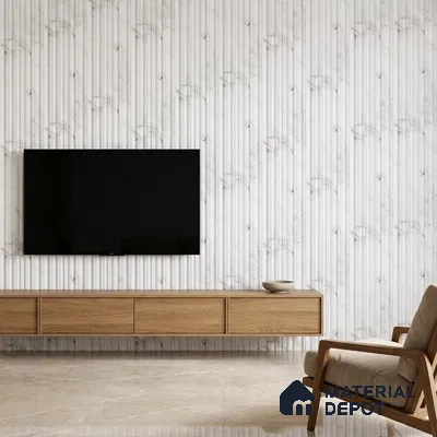 Dove Grey Marble Look PN 00524 9.5 ft x 4.8 inch Charcoal Panel - 12 mm | Suitable for Feature Wall, TV Unit & Living Room | Width is Subjected to 5% Variation