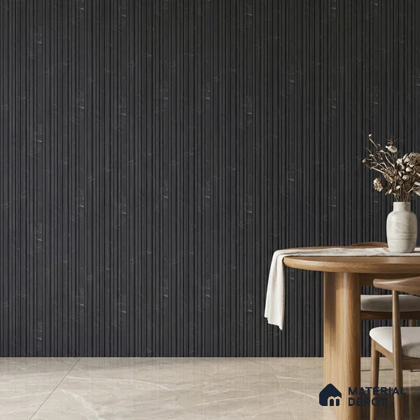 Graphite Black Marble Look PN 00525 9.5 ft x 4.8 inch Charcoal Panel - 12 mm | Suitable for Feature Wall, TV Unit & Living Room | Width is Subjected to 5% Variation