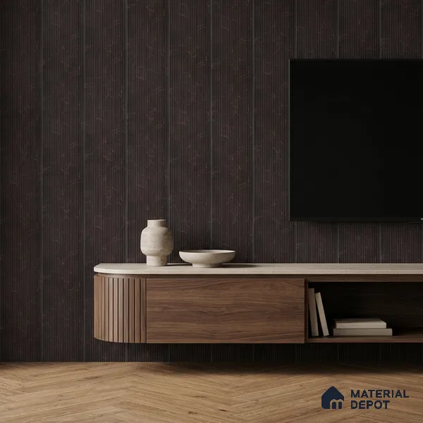 Wenge Brown Marble Look PN 00528 8 ft x 6.2 inch Charcoal Panel - 6 mm | Suitable for Feature Wall, TV Unit & Living Room | Width is Subjected to 5% Variation