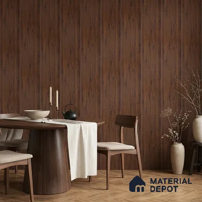 Wooden Look PN 00529 8 ft x 6.2 inch Charcoal Panel - 6 mm | Suitable for Feature Wall, TV Unit & Living Room | Width is Subjected to 5% Variation