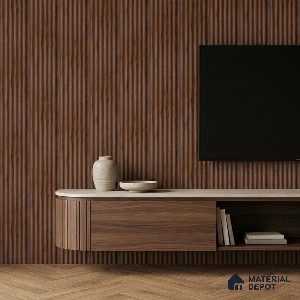Wooden Look PN 00529 8 ft x 6.2 inch Charcoal Panel - 6 mm | Suitable for Feature Wall, TV Unit & Living Room | Width is Subjected to 5% Variation