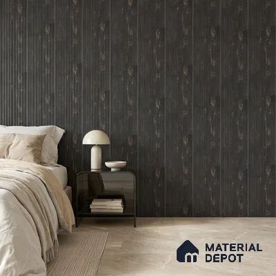 Wenge Brown Rustic Look PN 00531 8 ft x 6.2 inch Charcoal Panel - 6 mm | Suitable for Feature Wall, TV Unit & Living Room | Width is Subjected to 5% Variation