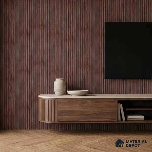 Wooden Look PN 00533 8 ft x 6.2 inch Charcoal Panel - 6 mm | Suitable for Feature Wall, TV Unit & Living Room | Width is Subjected to 5% Variation