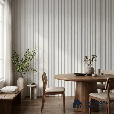 Ivory Pearl Plain Colour Look PN 00623 8 ft x 4 inch Charcoal Panel - 11 mm | Suitable for Feature Wall, TV Unit & Living Room | Width is Subjected to 5% Variation