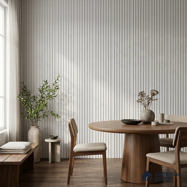 Ivory Pearl Plain Colour Look PN 00623 8 ft x 4 inch Charcoal Panel - 11 mm | Suitable for Feature Wall, TV Unit & Living Room | Width is Subjected to 5% Variation