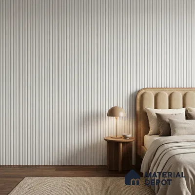 Ivory Pearl Plain Colour Look PN 00623 8 ft x 4 inch Charcoal Panel - 11 mm | Suitable for Feature Wall, TV Unit & Living Room | Width is Subjected to 5% Variation