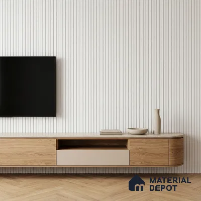Ivory Pearl Plain Colour Look PN 00623 8 ft x 4 inch Charcoal Panel - 11 mm | Suitable for Feature Wall, TV Unit & Living Room | Width is Subjected to 5% Variation