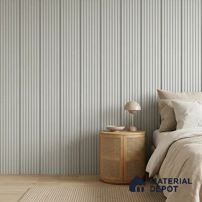 Light Grey Plain Colour Look PN 00624 8 ft x 4 inch Charcoal Panel - 11 mm | Suitable for Feature Wall, TV Unit & Living Room | Width is Subjected to 5% Variation