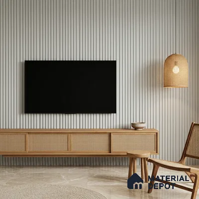 Light Grey Plain Colour Look PN 00624 8 ft x 4 inch Charcoal Panel - 11 mm | Suitable for Feature Wall, TV Unit & Living Room | Width is Subjected to 5% Variation