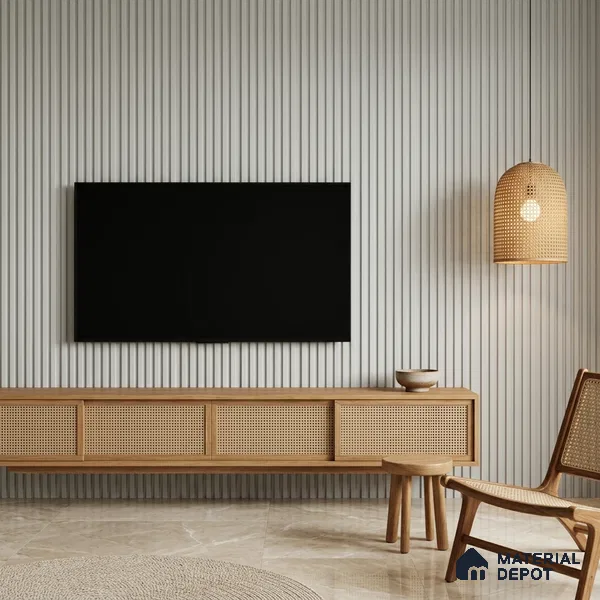 Light Grey Plain Colour Look PN 00624 8 ft x 4 inch Charcoal Panel - 11 mm | Suitable for Feature Wall, TV Unit & Living Room | Width is Subjected to 5% Variation