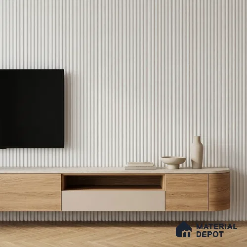Dove Grey Plain Colour Look PN 00627 8 ft x 4 inch Charcoal Panel - 11 mm | Suitable for Feature Wall, TV Unit & Living Room | Width is Subjected to 5% Variation