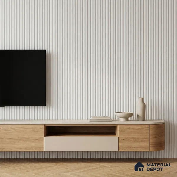 Dove Grey Plain Colour Look PN 00627 8 ft x 4 inch Charcoal Panel - 11 mm | Suitable for Feature Wall, TV Unit & Living Room | Width is Subjected to 5% Variation