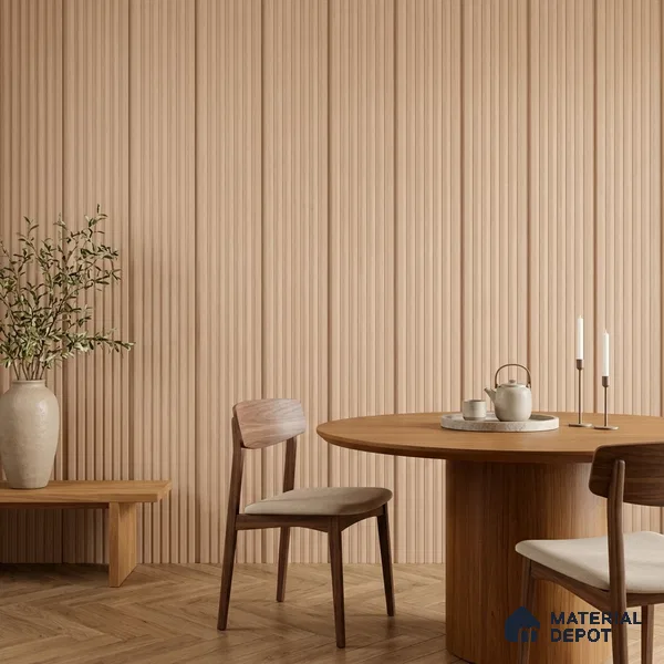 Cappuccino Beige Plain Colour Look PN 00628 8 ft x 4 inch Charcoal Panel - 11 mm | Suitable for Feature Wall, TV Unit & Living Room | Width is Subjected to 5% Variation