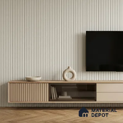 Ash Grey Plain Colour Look PN 00630 8 ft x 4 inch Charcoal Panel - 11 mm | Suitable for Feature Wall, TV Unit & Living Room | Width is Subjected to 5% Variation