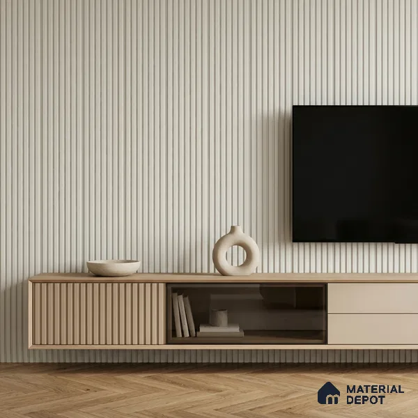 Ash Grey Plain Colour Look PN 00630 8 ft x 4 inch Charcoal Panel - 11 mm | Suitable for Feature Wall, TV Unit & Living Room | Width is Subjected to 5% Variation